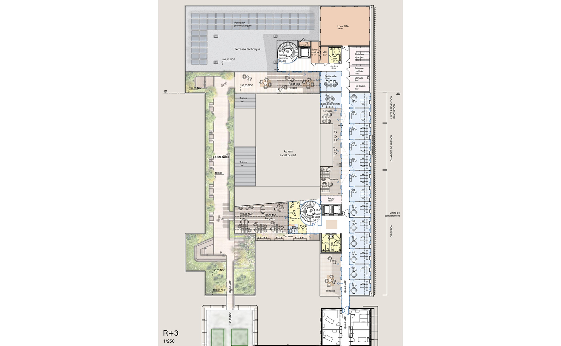 R+3 - Pôle d’accueil social et de regroupement des services de la CEA / Colmar