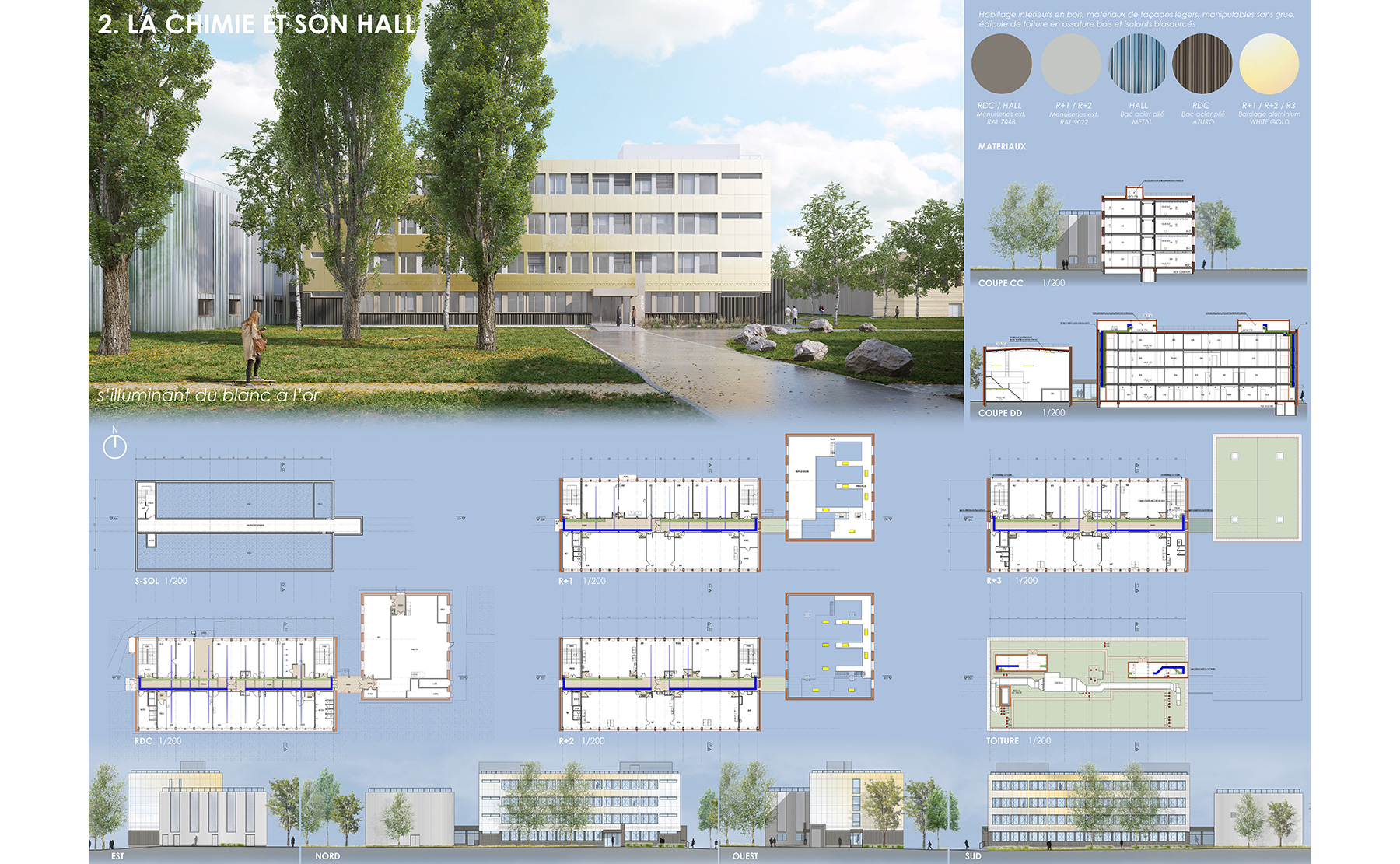 Planche 2 - Réhabilitation énergétique IUT Robert Schuman / Illkirch-Graffenstaden