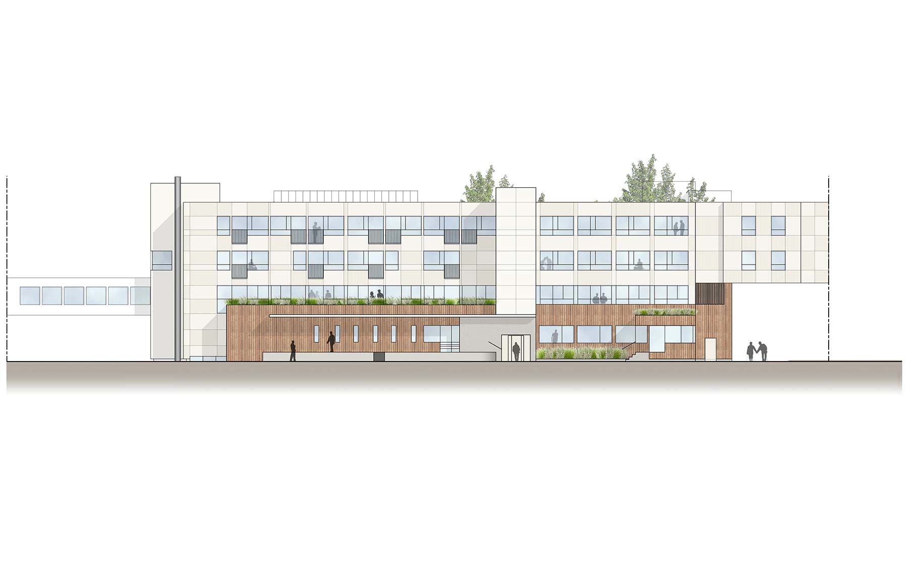 Façade Ouest - Restructuration du bâtiment St-Jean de l’Hôpital / Molsheim