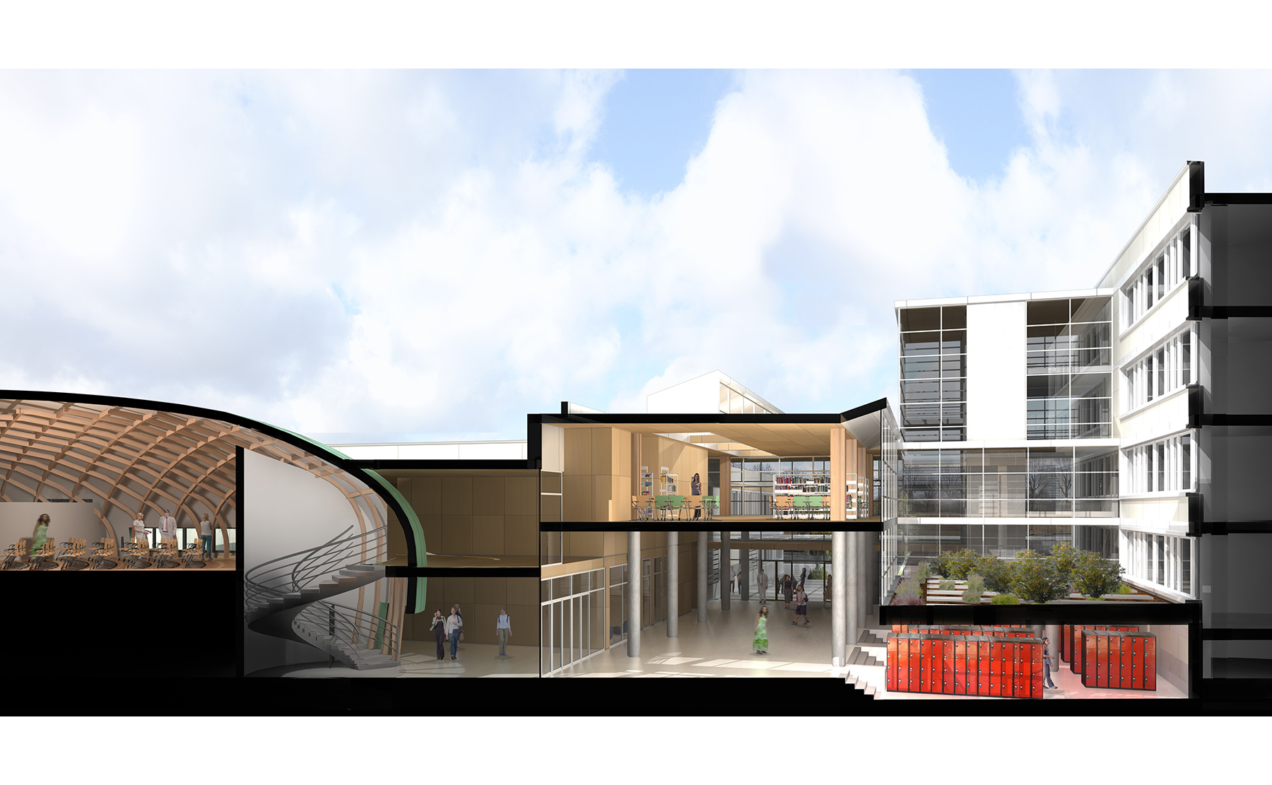 Coupe - Extension-restructuration du Collège Rouget de Lisle / Schiltigheim